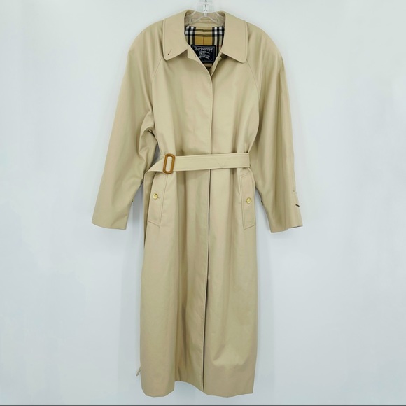 Vintage 1990s Burberry midi length trench coat 16 long